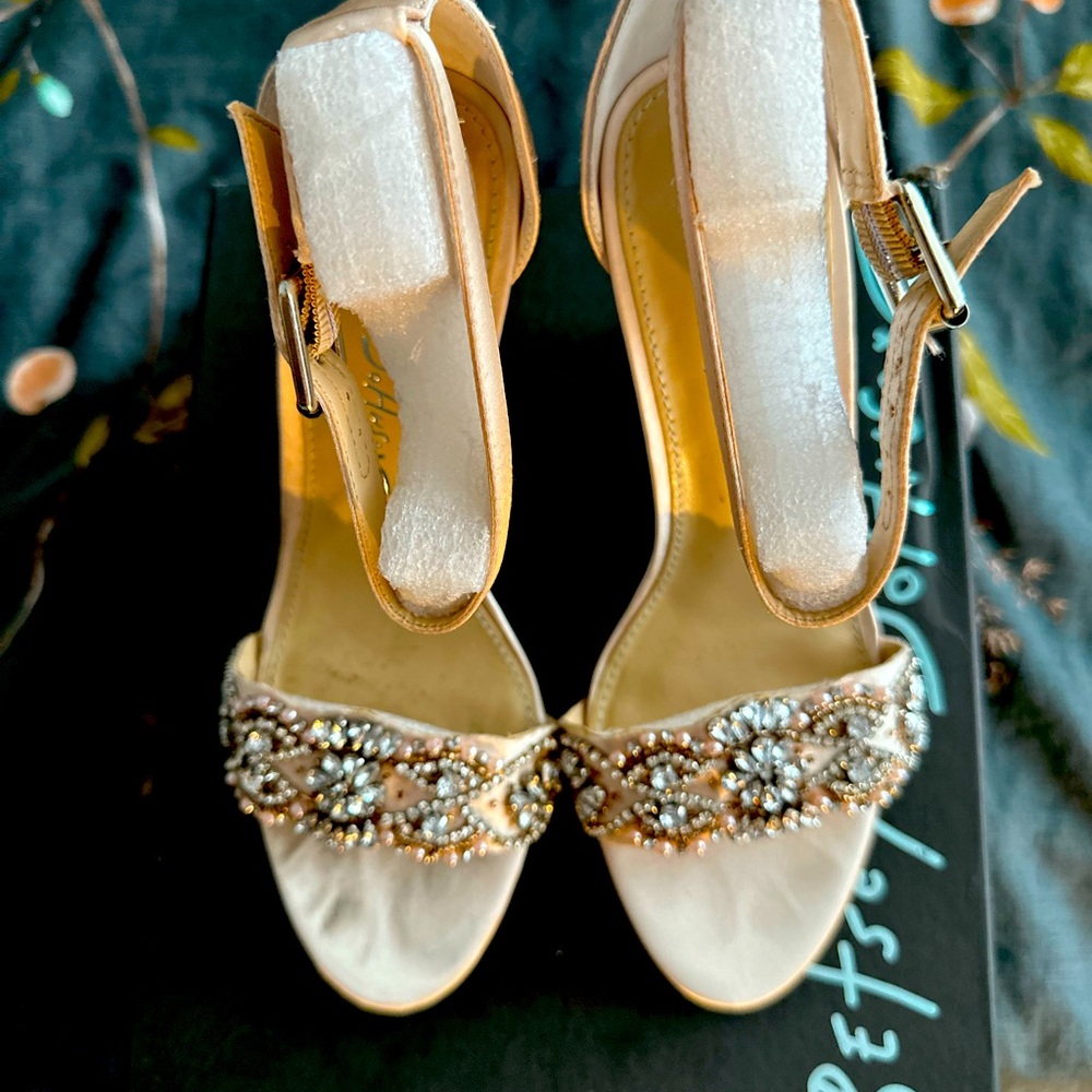 Betsy Johnson heels, size 8-  champagne color